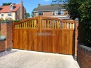 Hardwood Iroko sliding gate